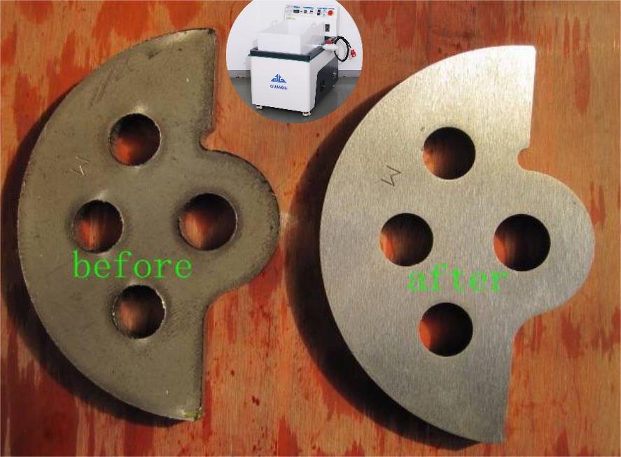 激光切割件使用磁力抛光机去毛刺原理